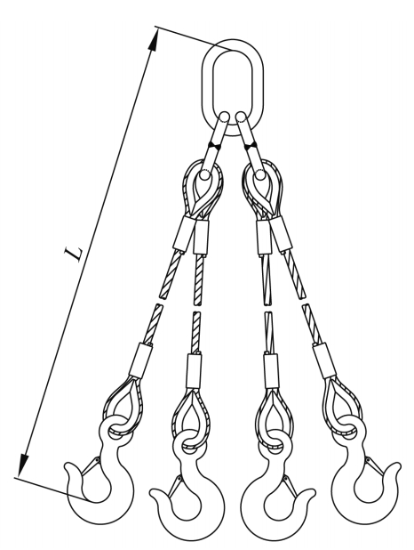 4 legs wire rope sling  4 legs wire rope sling