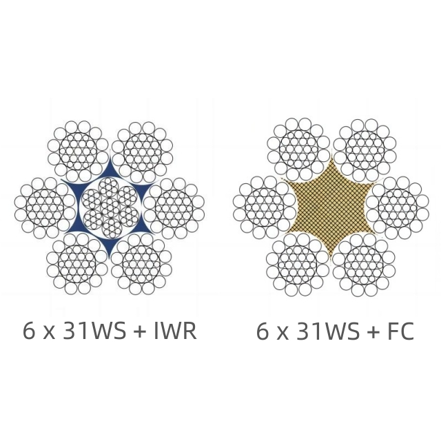 6x31WS حبل سلك كابل فولاذي مجلفن غير مجلفن