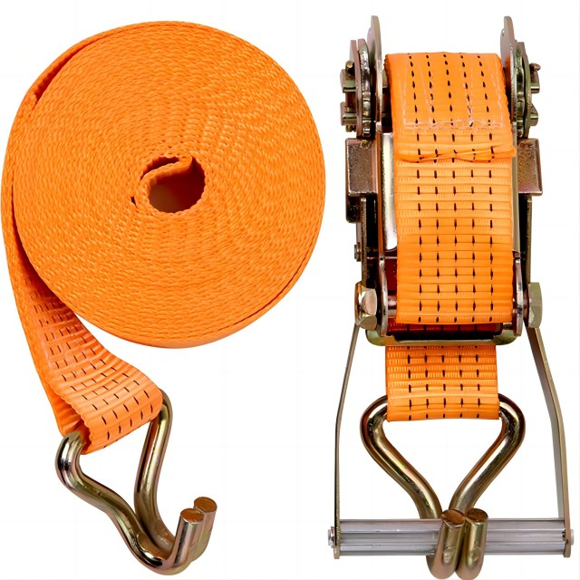 2 Inch 5000kg Polyester Ratchet Tie Down Strap with Double J Hook