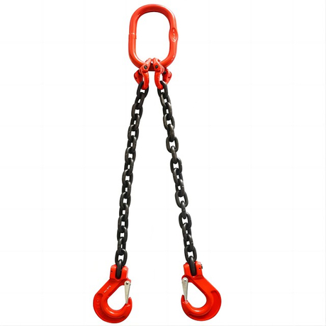 Catena Fabbrica Magazzino Catena Imbracatura Sollevamento 2T - 2 Metri, 2 Gambe, G80, Gancio A Cerniera, Per Gru E Magazzini Catena Sollevamento G80 - 2