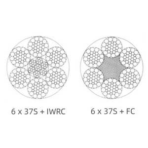 6x37S+FC 6x37S+IWR Câble métallique à brins ronds Câble en acier