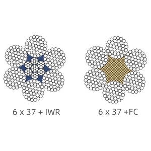 6x37+FC 6x37+IWR Cavo metallico in acciaio zincato non zincato