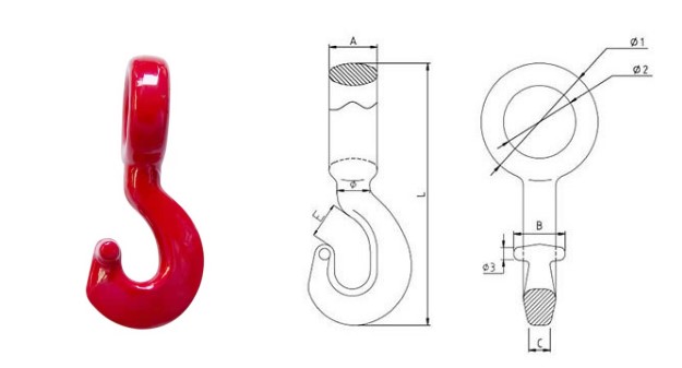 G80 twist eye choke hook DRAWING