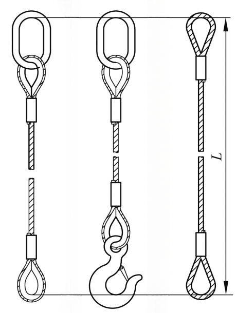 单腿钢丝绳索具图纸