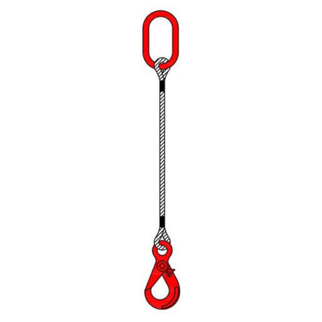 Single Leg Wire Rope Sling, 10FT 3/8" With Sliding Choker, 1.6T Capacity - Flemish Eye & Thimble For Lifting, Towing