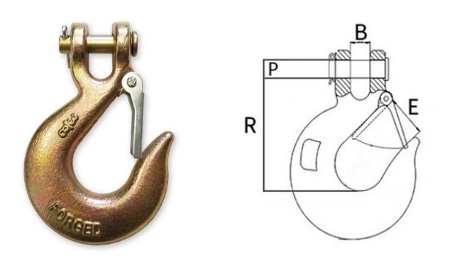 G70 Clevis Slip Hook With Latch-drawing